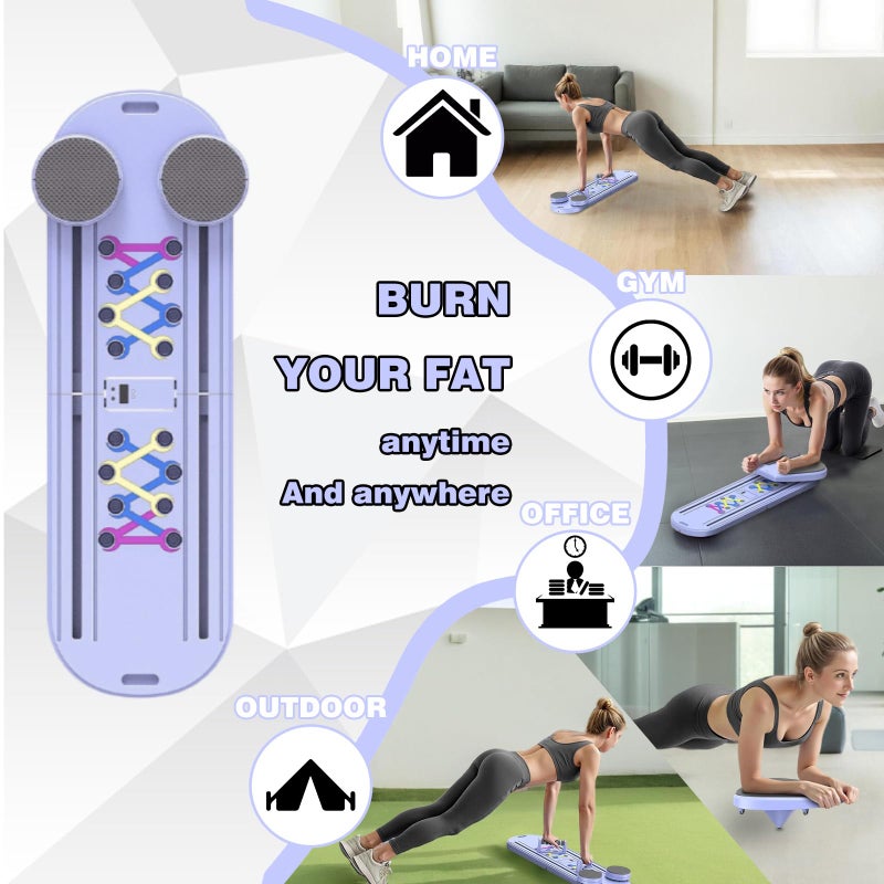 brveniu Pilates Reformer Brveniu Multi-Function Pilates Board with Timer Counterï¼ŒPortable Pilates Board Full Body Workout Core Exercise Foldable Pilates Reformer Women-Focused Fitness Equipmen - Image 4