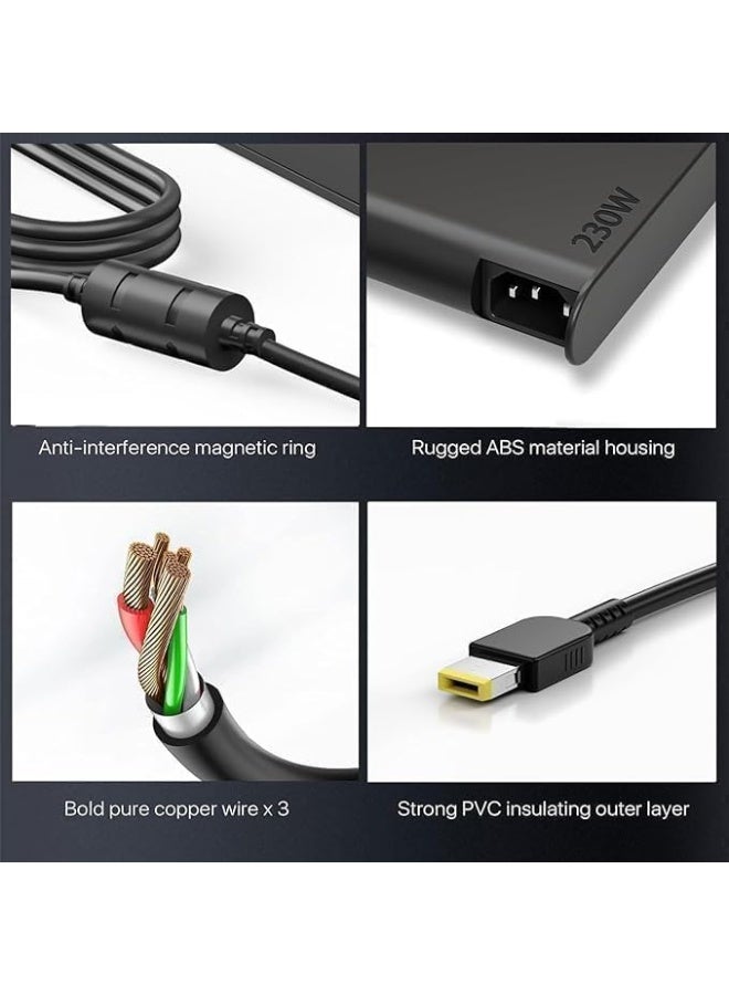New Slim 20V 11.5A 230W Legion 5 Charger Fit for Lenovo Legion 5 7 Y540 Y545 Y730 Y740 Y900 Y910 Y7000 Lenovo Thinkpad P51 P52 P53 P71 P72 P73 ADL230NLC3A ADL230NDC3A 01FR046 01FR044 AC Adapter - Image 2