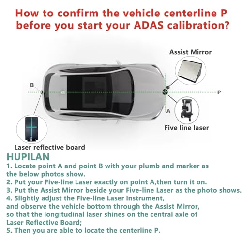HUPILAN ADAS Calibration Tool Radar Reflective Board for Vehicle Centerline Alignment Enhance ADAS Calibration with 5 Line or 2 Line Radar Level Accuracy for Vehicle - Image 3