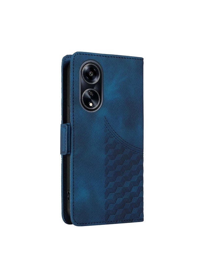Case Cover For OPPO A98 / F23 5G / A1 5G Embossed Rhombus Starry Leather Phone Case(Blue)