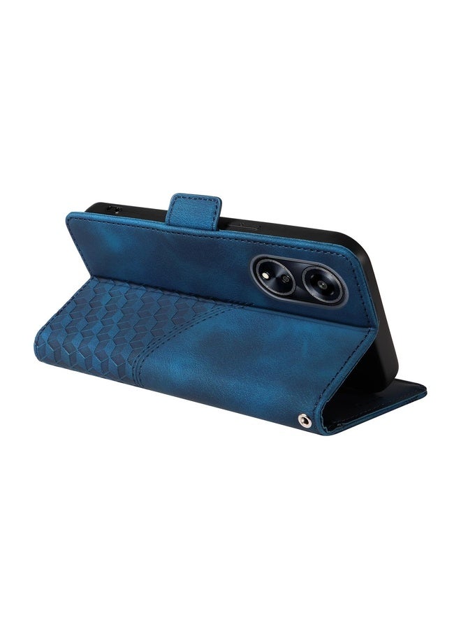 Case Cover For OPPO A98 / F23 5G / A1 5G Embossed Rhombus Starry Leather Phone Case(Blue)