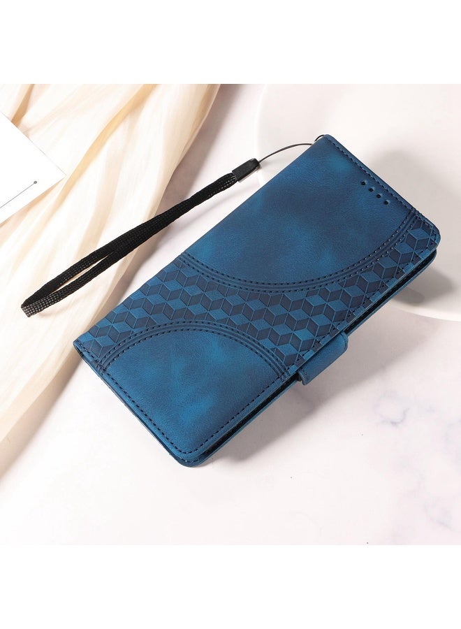 Case Cover For OPPO A98 / F23 5G / A1 5G Embossed Rhombus Starry Leather Phone Case(Blue)