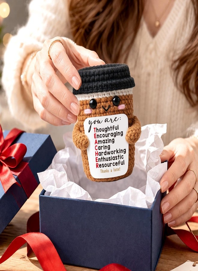 TuSuQing Teacher Appreciation Gifts, Thank You Gifts for Teachers Day Mini Cute Christmas Handmade Crochet Latte Gifts for End of Year, Graduation, Back to Bchool, Retirement - Image 5