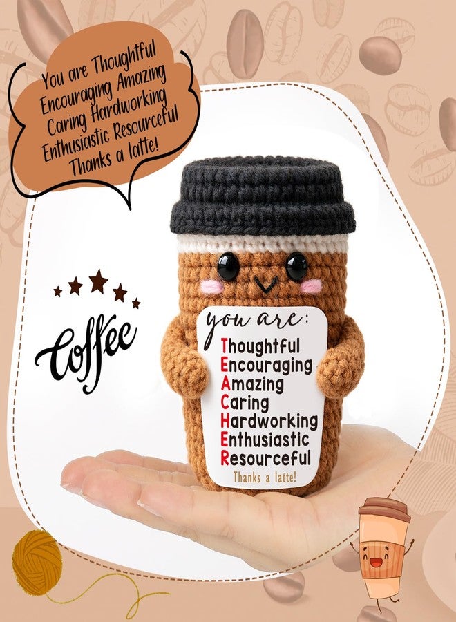TuSuQing Teacher Appreciation Gifts, Thank You Gifts for Teachers Day Mini Cute Christmas Handmade Crochet Latte Gifts for End of Year, Graduation, Back to Bchool, Retirement - Image 2