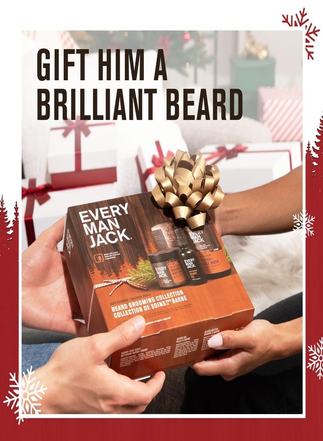 Every Man Jack Men's Aged Bourbon Beard Kit Holiday Gift Set, Face Wash, Beard Butter and Beard Oil - Image 3