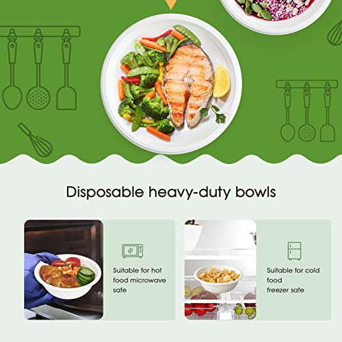 ECOLipak 150 Pack 12 oz Paper Bowls Disposable, Heavy-Duty Biodegradable Compostable Bowls Made of Natural Sugarcane Bagasse, Suitable for Salad, Dessert, Milk, Cereals - Image 4