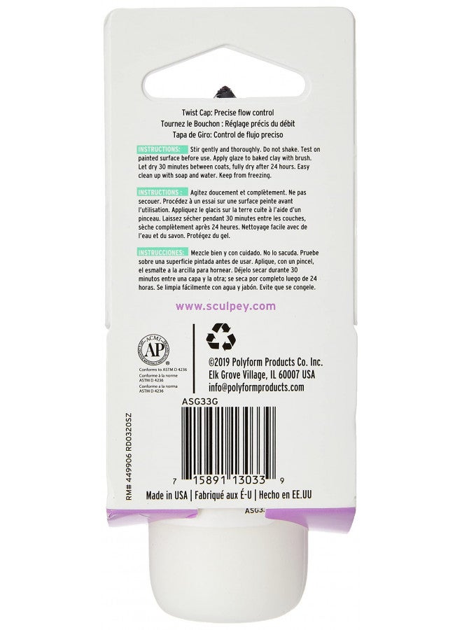 Polyform Sculpey® Gloss Glaze, Non Toxic, 1 fl oz. bottle with precise flow twist cap. Will add a glossy finish to your baked polymer oven-bake clay creations!  - Image 4