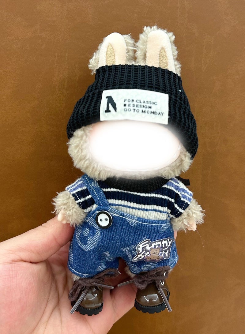 ملابس لابوبو - طقم ملابس لابوبو، مجموعة أنيقة لدمى لابوبو، ملابس دمى بطول 17 سم مناسبة لملحقات دمى لابوبو