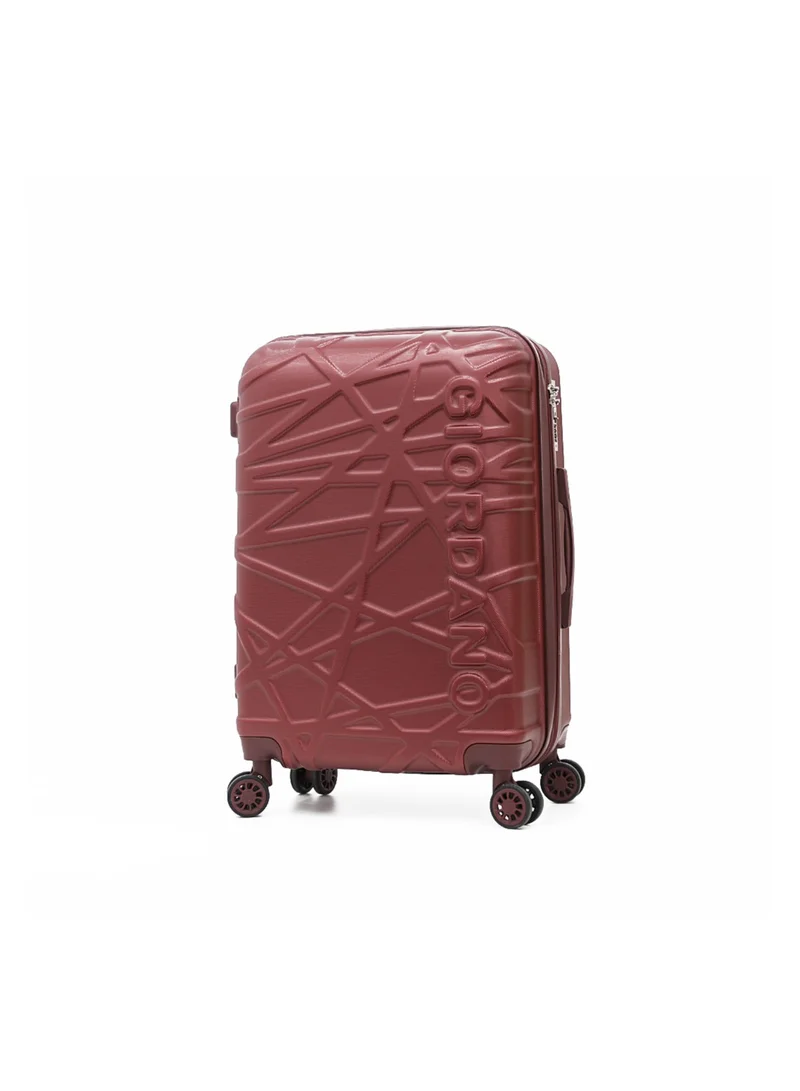 GIORDANO Hardshell Luggage Trolley Bag 3 Pieces Set,Burgundy (S-20",M-24",L-28")