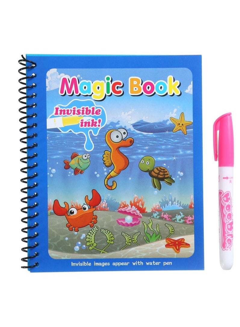 Magic Water Coloring Book for Kids - Mess-Free Coloring with Reusable Water Pen - Develops Creativity and Focus - Recolorable Pages - Image 1