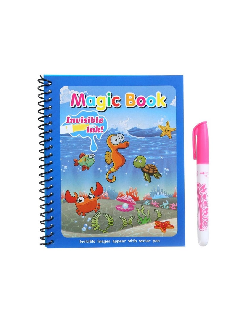 Magic Water Coloring Book for Kids - Mess-Free Coloring with Reusable Water Pen - Develops Creativity and Focus - Recolorable Pages - Image 3