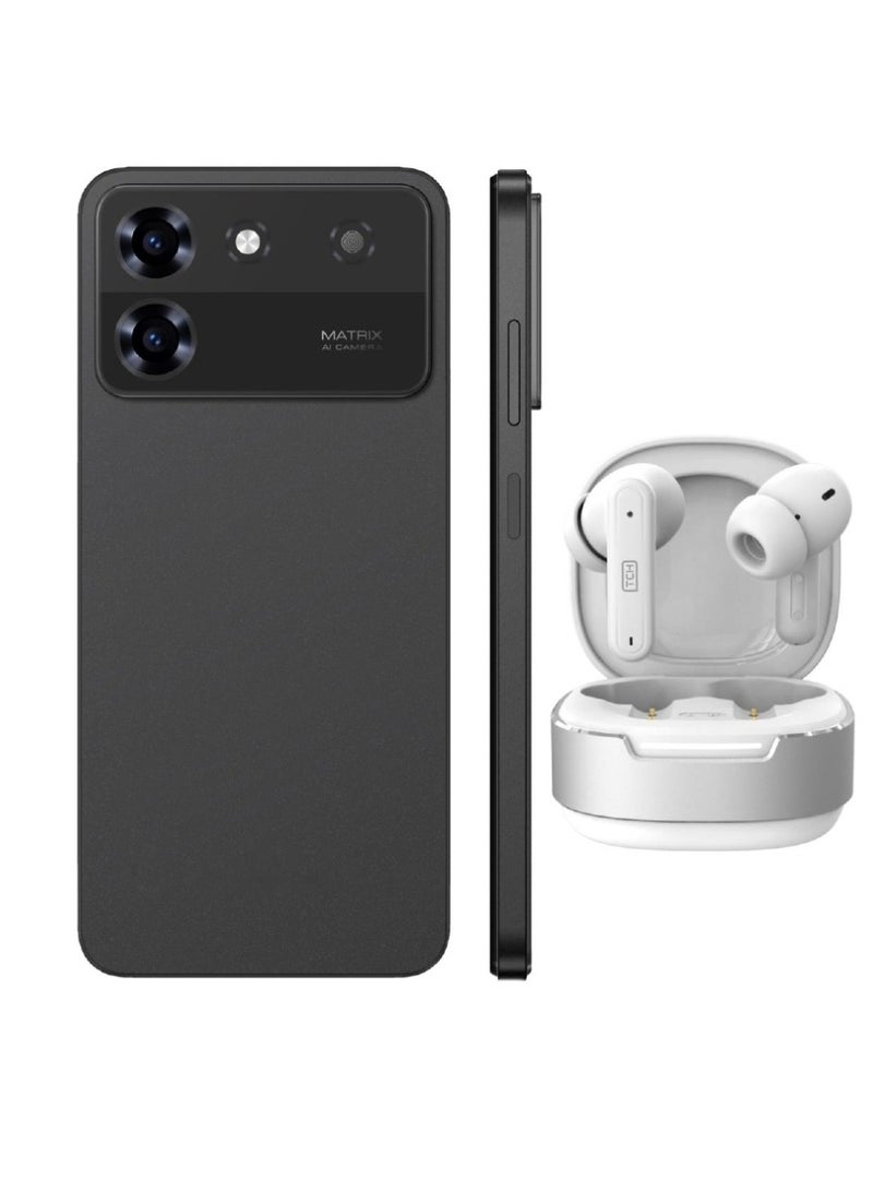 TCH One Pro Black Smartphone 6GB+6GB RAM 128GB (International Version)  + D6 White Wireless Earbuds (International Version) - Image 1