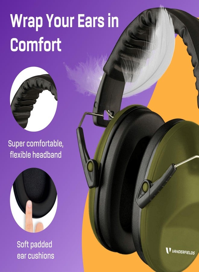 Vanderfields Hearing Protection Ear Muffs for Noise Reduction, 26dB Certified, Noise Cancelling Safety Ear Protection for Shooting, Adult Headphones for Lawn Mowing, DIY, Construction, Woodworking - Image 4