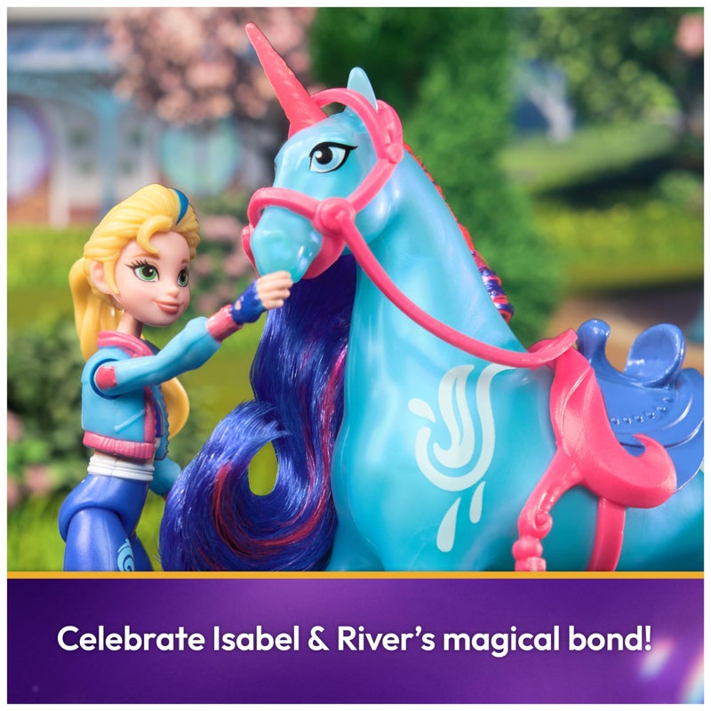 Unicorn Academy أكاديمية اليونيكورن، إيزابيل وريفر مع 2 ملحقات وأداة شعر، دمى وألعاب يونيكورن، هدايا ومواد تعبئة لجوارب للفتيات من عمر 4 سنوات وما فوق - Image 4