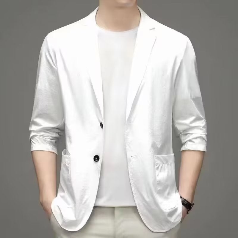 Summer Ultra-Thin Mens Casual Blazer Brown