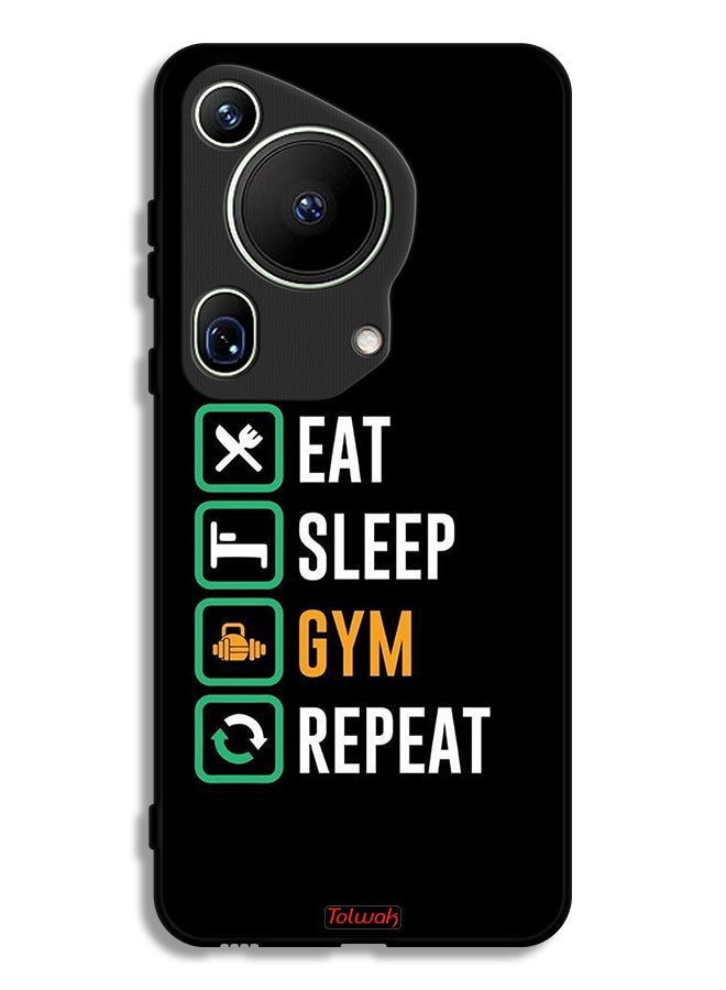 Tolwak Huawei Pura 70 Ultra Protective Case Cover Eat Sleep Gym Repeat - Image 1