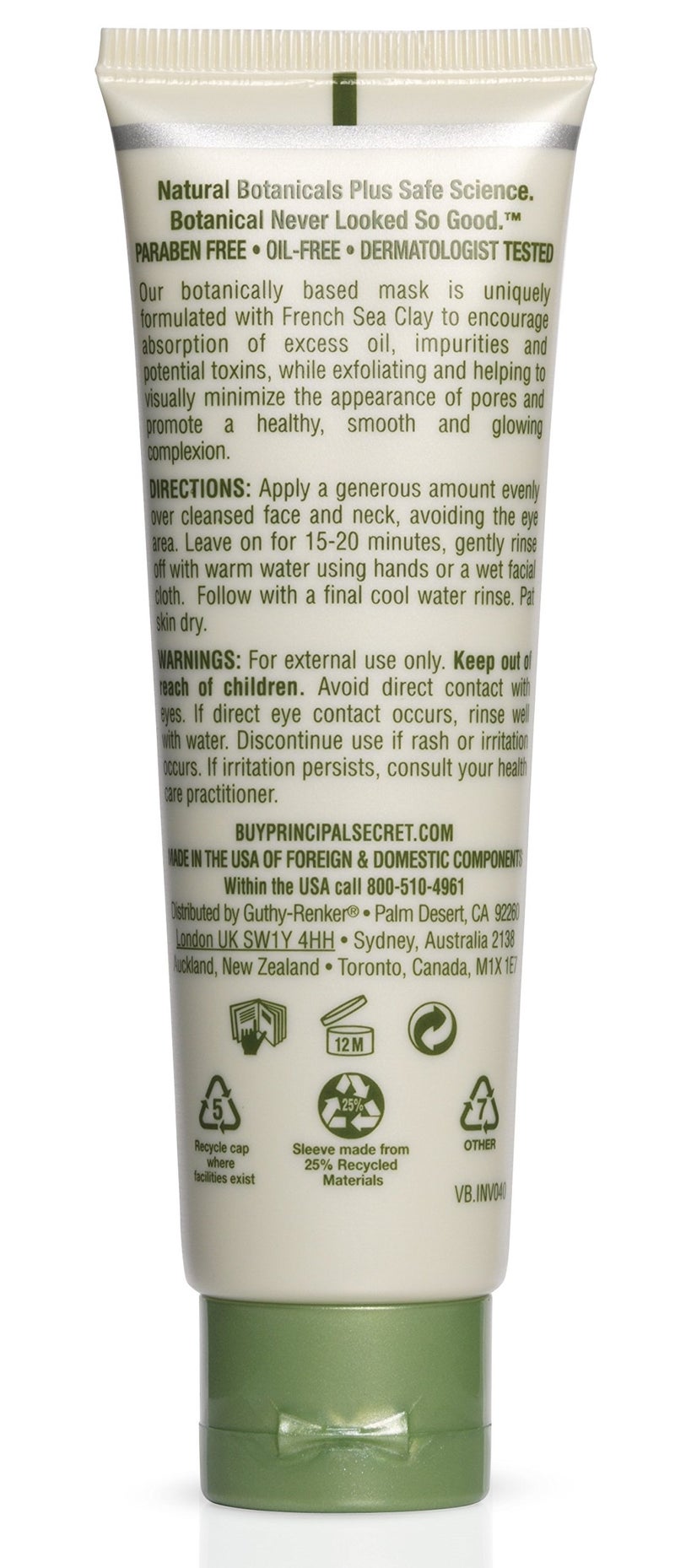 Principal Secret reclaim BOTANICAL Anti-Aging Skincare Green Myrtle Exfoliating Face Clay Mask with Minerals, Botanicals, Antioxidants, Peptides, Women and Men 1.7oz - Image 4