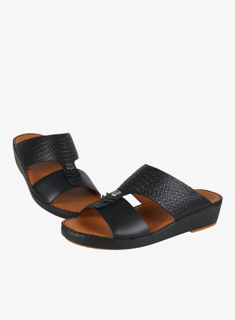 بارجيل أونو 008-3901 Barjeel Uno Mens Arabic Sandals BSP1-66 Black - Image 2