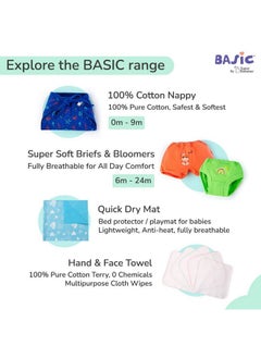 Superbottoms Basic Pack Of 3 Cloth Diaper For Baby Washable & Reusable Cotton Cloth Diaper 0 3 Years Freesize Adjustable Reduces Rash With Quick Dry Pad Insert  - Image 5