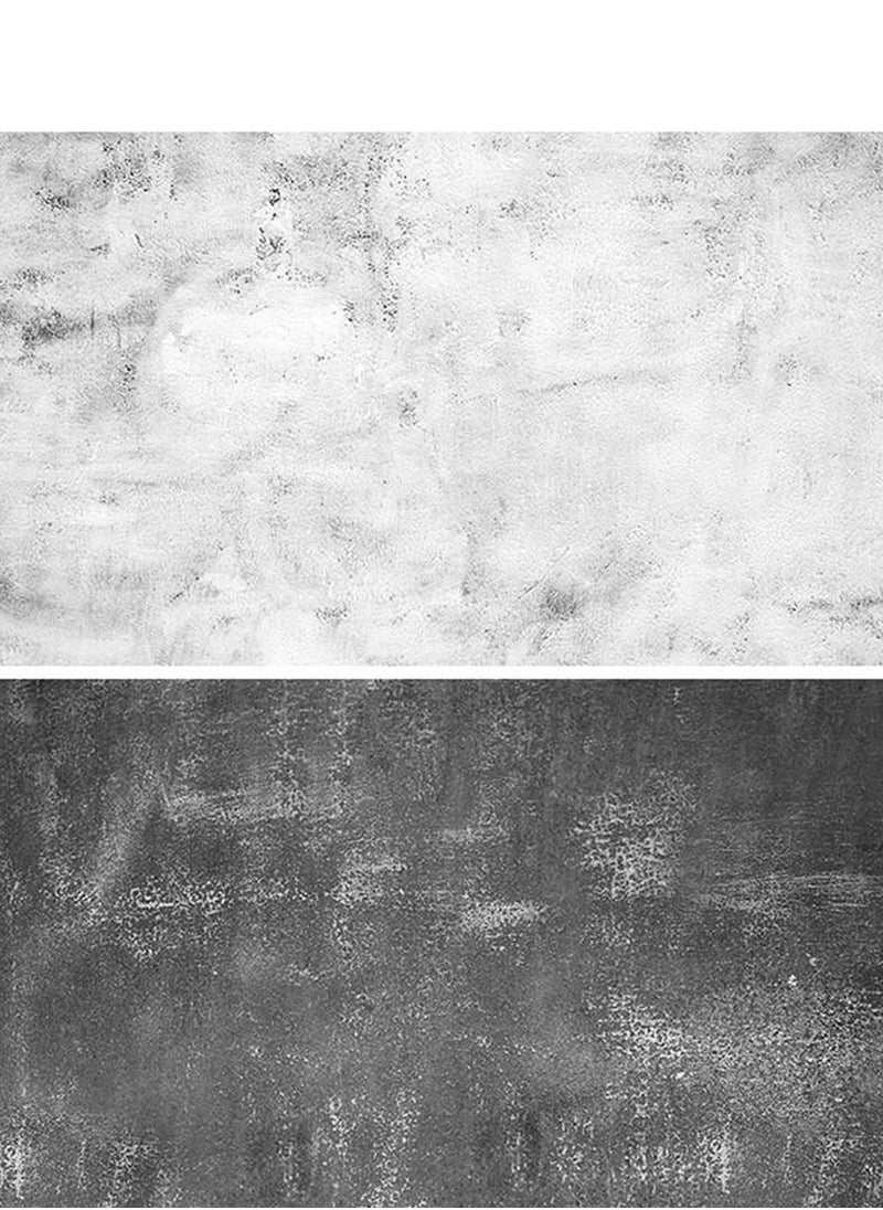 Generic Photography Background Paper Double Sided Pattern Vintage Wood Marble Cement Wall Texture Photo Backdrop Paper for Photography Props Food Jewelry (Black and White Cement)  - Image 1