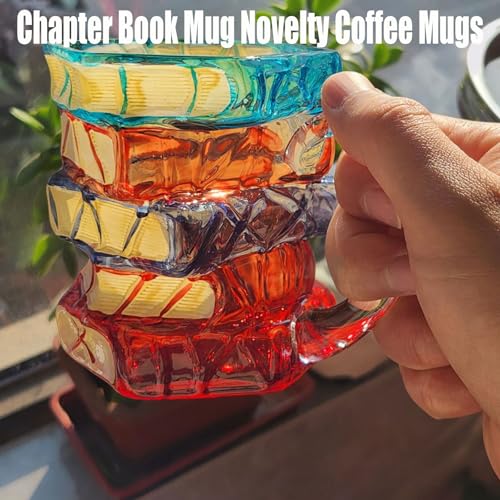 BUENLY Chapter Book Mug Novelty Coffee Mugs, Novelty 3D Painted Books Coffee Mug, 11Oz Books Stack Glass Cup Gift for Readers (1pcs) - Image 2