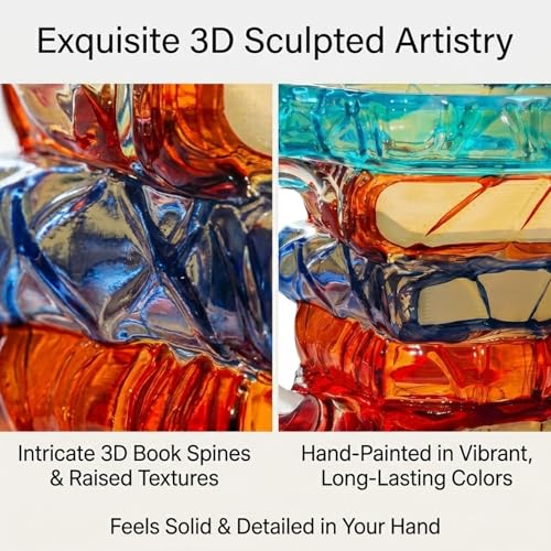 BUENLY Chapter Book Mug Novelty Coffee Mugs, Novelty 3D Painted Books Coffee Mug, 11Oz Books Stack Glass Cup Gift for Readers (1pcs) - Image 3