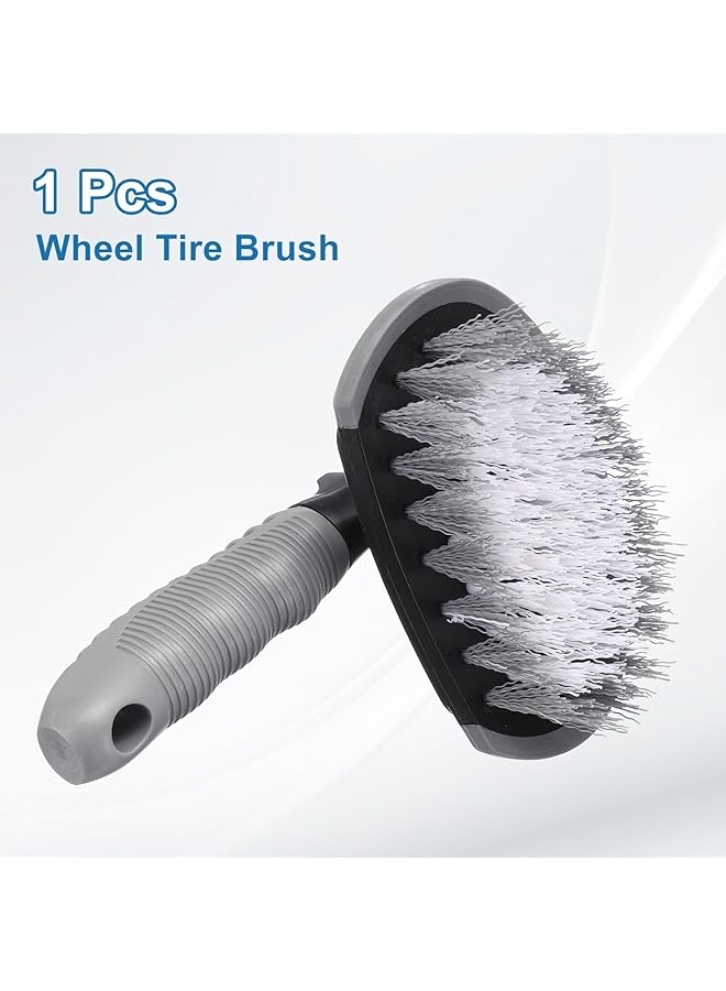 KASTWAVE Wheel & Tire Brush Cleaner For Car, Wash Brush Auto Tire Cleaner With T-Handle For Car Detailing Scrubbing Tools - Image 4