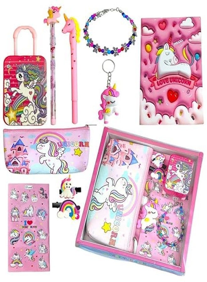 Tera13 TERA 13 Unicorn Stationery Kit Set for Girls, Gift Stationery Kit for School Kids, Unicorn Theme Stationery Pack 9 Items, Animal Stationery for Girls, B-Day, Kanjak, Return Gift - Image 2