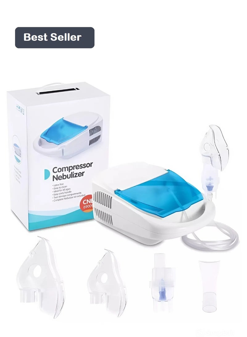 iCare Portable Household  Nebulizer Compressor Machine for Adults and Kids, Personal Steam Atomizer for Daily Home Use and Travel with Accessories - Image 1