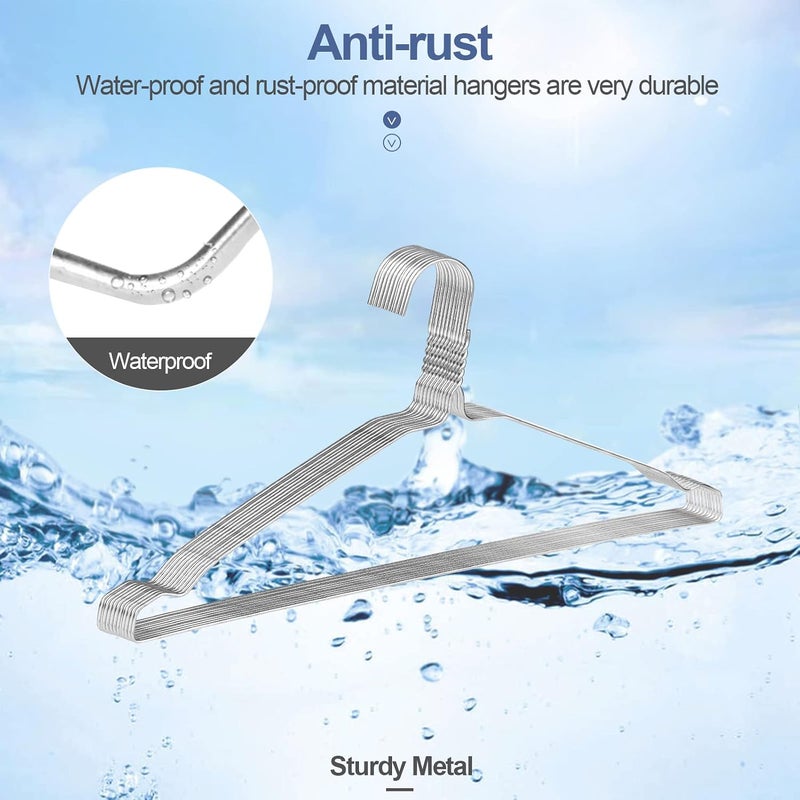 SPECILITE Wire Metal Clothes Hangers Bulk 50 Pack with Groove, 16.7 Inch, 12 Gauge Ultra Thin, Non Slip, for Standard Size Suits, Shirts, Pants, Skirts, Chrome - Image 2