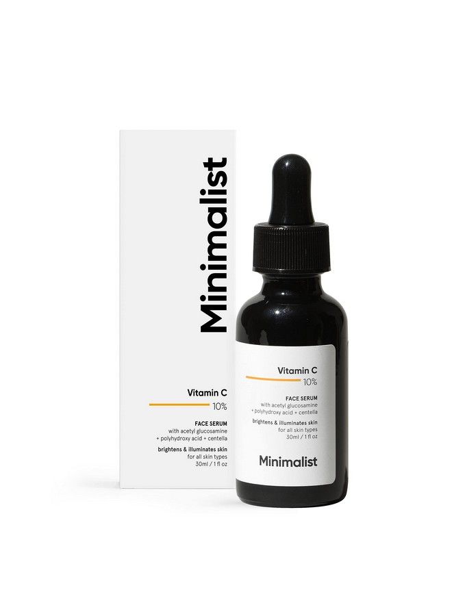 10% Vitamin C Face Serum For Glowing Skin (Beginner Friendly Potent Vitamin C Formula); Highly Stable & Effective Skin Brightening Vit C Serum; Non Irritating; 30 Ml