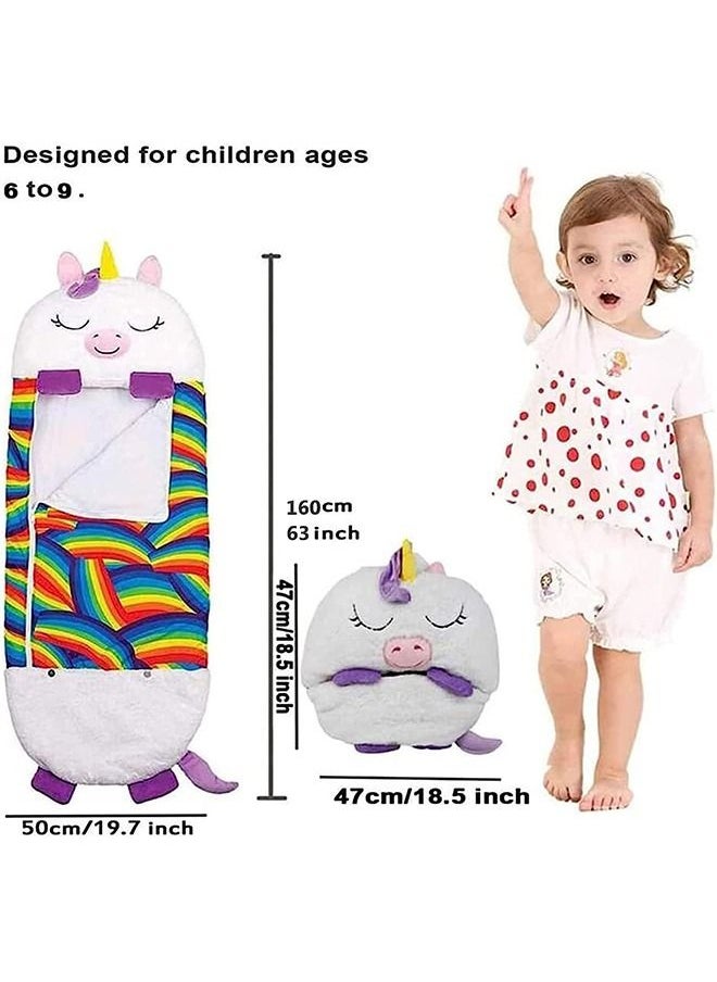 Beauenty - Kids Cartoon Large Warm Sleeping Bag, Portable Folding Pillow Sleepy Sack - Image 1