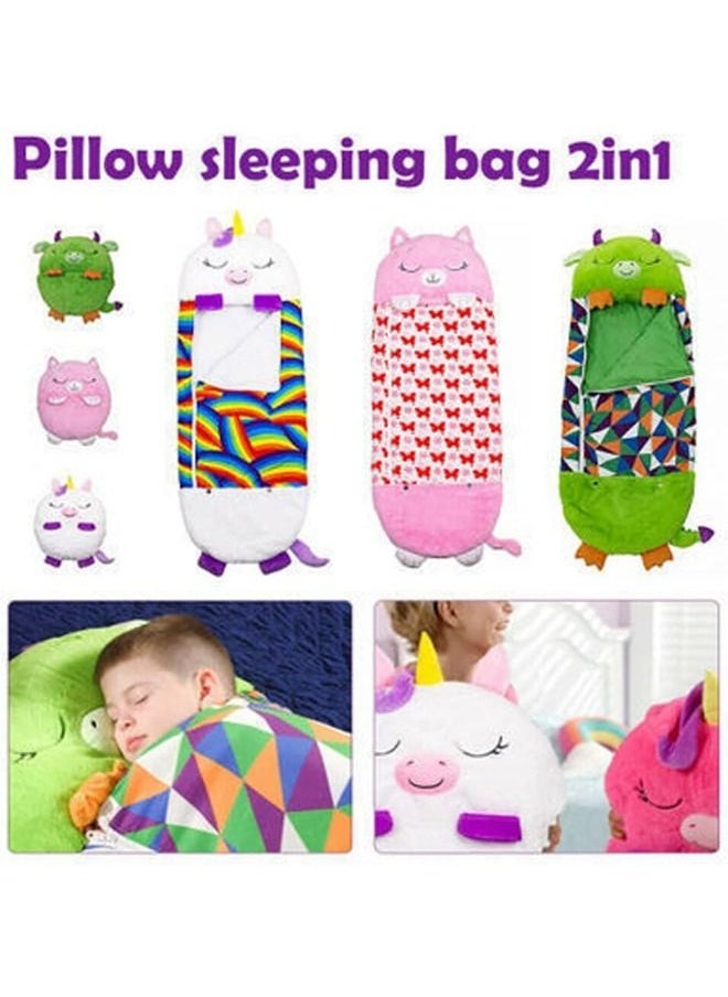 Beauenty - Kids Cartoon Large Warm Sleeping Bag, Portable Folding Pillow Sleepy Sack - Image 1