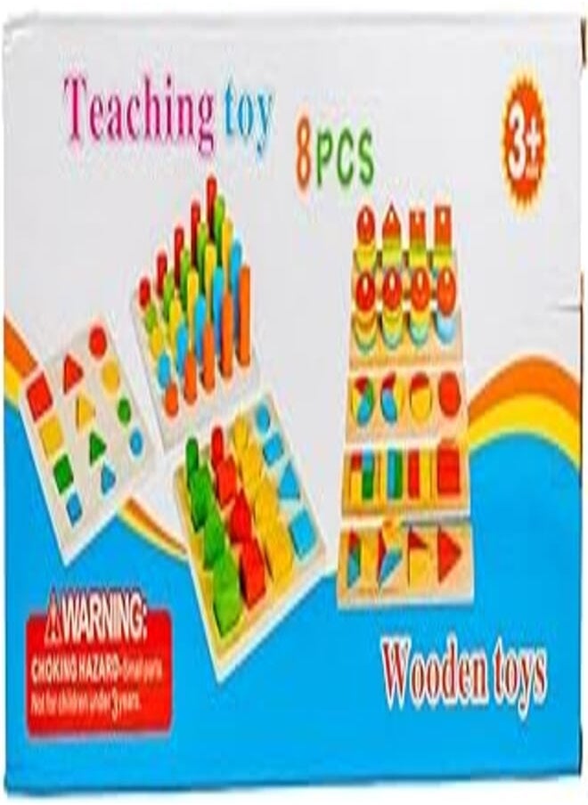 Wooden Educational Toy, 8 Pieces - 0011 Multi Color 