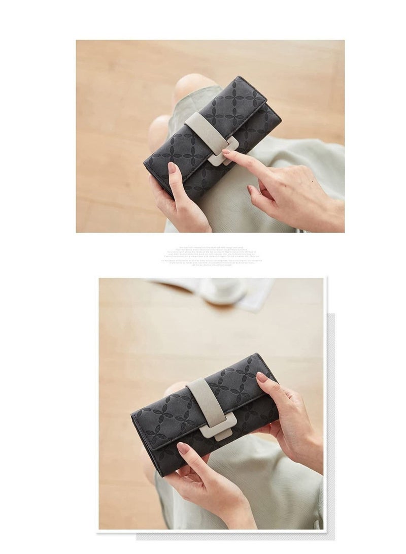 Vegan Wallets for Women, Wallet with Coin Purse, Card Holder 9 Cards, Wristlet, Birthday Gifts for Women  - Image 3