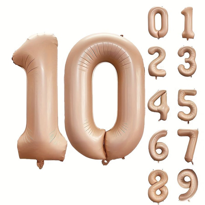 Giant 40 Inch Caramel Number Foil Balloons Party Decor - Image 2