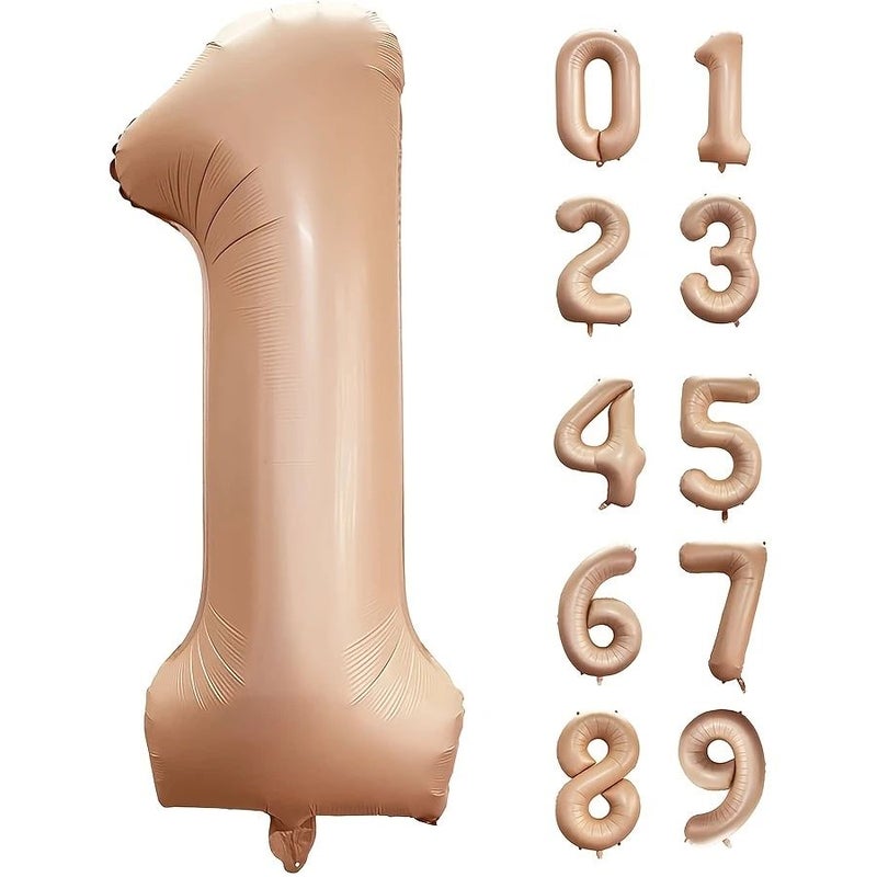 Giant 40 Inch Caramel Number Foil Balloons Party Decor - Image 4