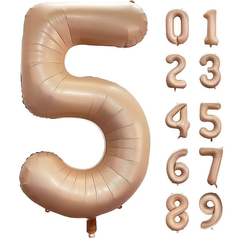 Giant 40 Inch Caramel Number Foil Balloons Party Decor - Image 5
