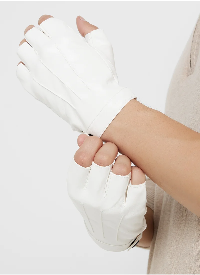 روبرت وود Faux Leather Half Finger Gloves