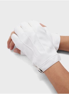 Robert Wood Faux Leather Half Finger Gloves  - Image 1
