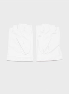 Robert Wood Faux Leather Half Finger Gloves  - Image 3