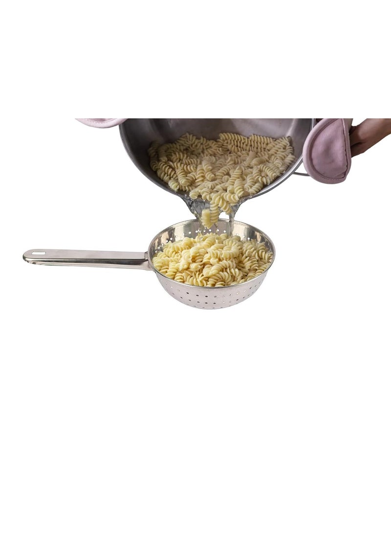 Expresso Expresso Stainless Steel Handheld Colander, Strainer with Hole Bowl, Size - 1 & 3, Set of 2 Piece  - Image 4