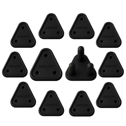 AWEJOY 12 Piece Baby Proof Socket Covers – Electric Socket Protector, Child-Safe Switch Board Dummy Plugs, Baby Safety Guards for Home (Black) - Image 1