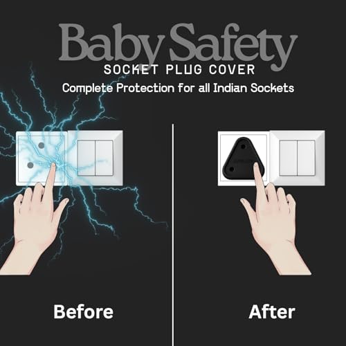 AWEJOY 12 Piece Baby Proof Socket Covers – Electric Socket Protector, Child-Safe Switch Board Dummy Plugs, Baby Safety Guards for Home (Black) - Image 3