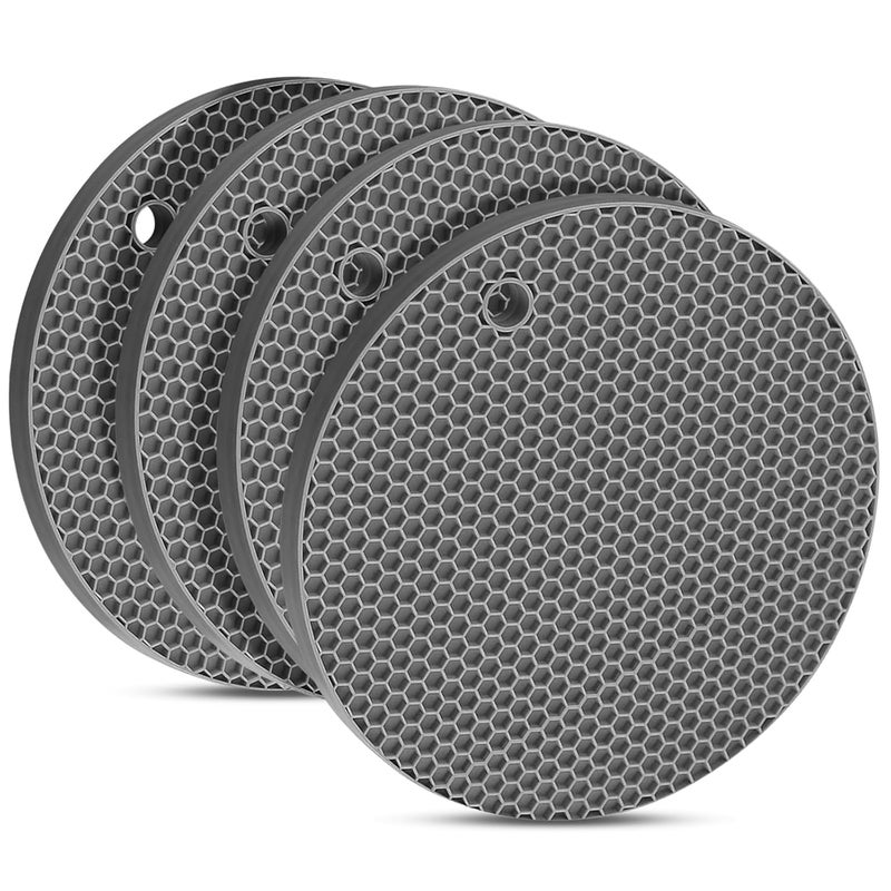 bihijua 4 PCS Premium Silicone Trivet Mats Food Grade Silicones BPA Free Versatile Silicone Hot Pads for Kitchen Suitable for Fondue Mats Can Openers and Spoon Rests - Image 1