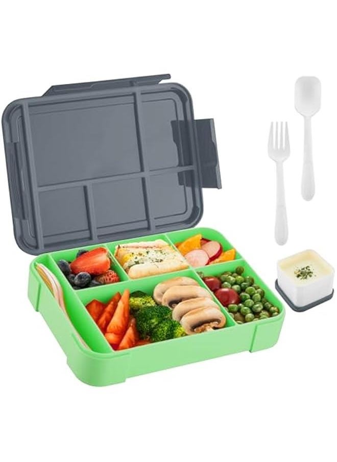 Bento Lunch Box for Kids  Lunch Container with Sauce Jar SpoonFork 5artment Leakproof Lunchbox Microwave and Dishwasher Safe BPAFree With Dividers for Adults Kids Men Women Teens Grey) - pzsku/Z7F7D00D1353C06CE7C47Z/45/_/1730942494/6a58914b-39e3-4f78-9b1c-2f90456d5d8f