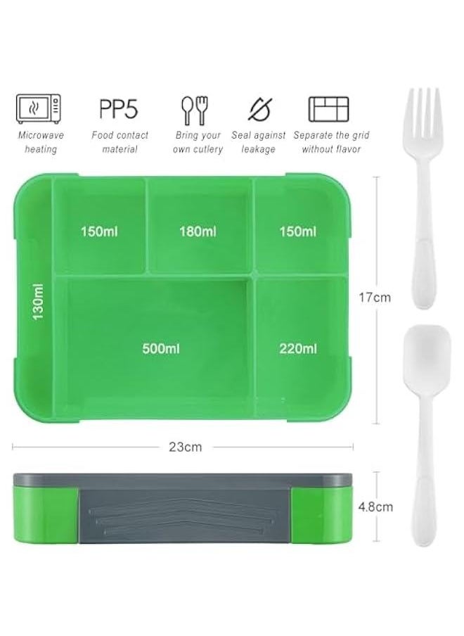 Bento Lunch Box for Kids  Lunch Container with Sauce Jar SpoonFork 5artment Leakproof Lunchbox Microwave and Dishwasher Safe BPAFree With Dividers for Adults Kids Men Women Teens Grey) - pzsku/Z7F7D00D1353C06CE7C47Z/45/_/1730942524/82723585-8355-4dcb-b8a9-eac26cf19d32