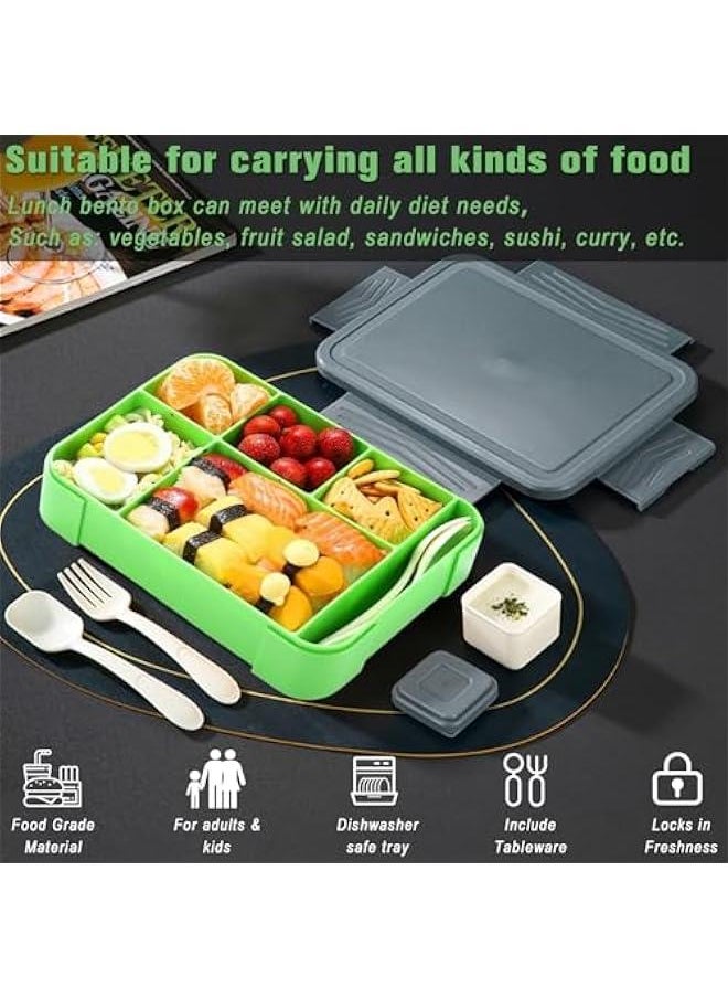 Bento Lunch Box for Kids  Lunch Container with Sauce Jar SpoonFork 5artment Leakproof Lunchbox Microwave and Dishwasher Safe BPAFree With Dividers for Adults Kids Men Women Teens Grey) - pzsku/Z7F7D00D1353C06CE7C47Z/45/_/1730942646/f92e584c-6c3c-47d7-a3a8-696f04aca7c5