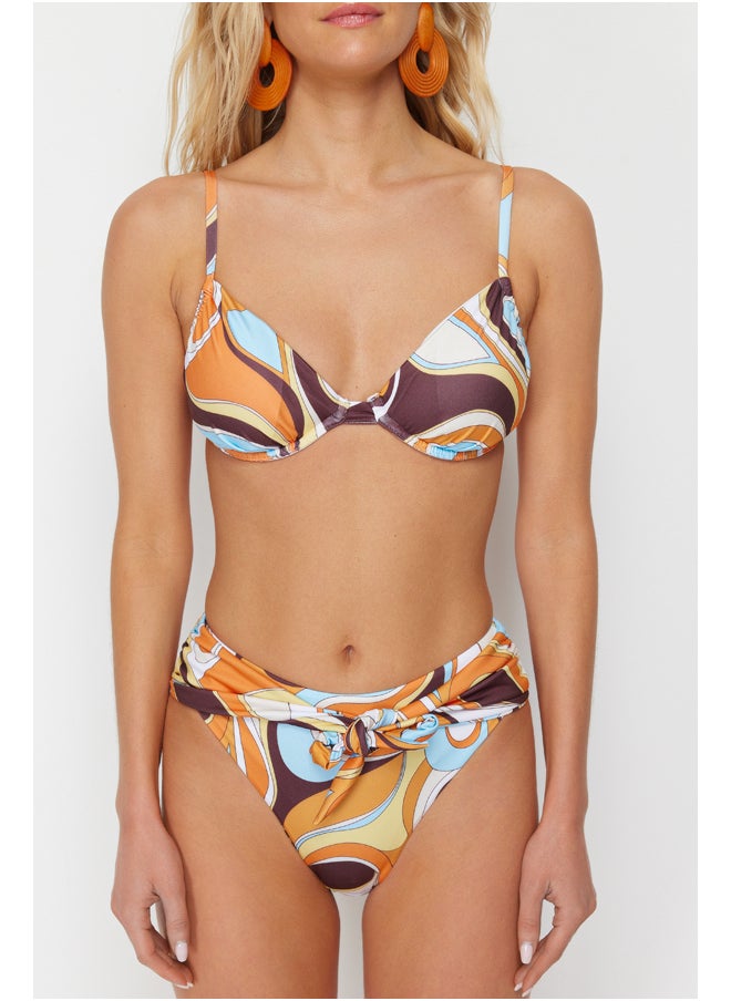 trendyol - Abstract Pattern Balconette Tied High Waist High Leg Regular Bikini Set TBESS24BT00056 - Image 1