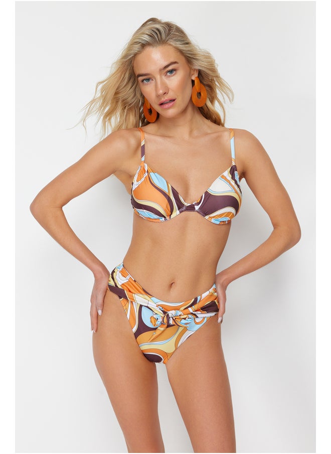 trendyol - Abstract Pattern Balconette Tied High Waist High Leg Regular Bikini Set TBESS24BT00056 - Image 1